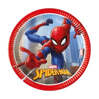 Pratos Spiderman na cidade de 19,5 cm - 8 unidades