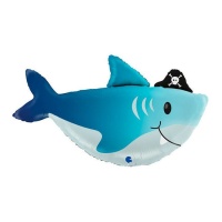 Balão tubarão com chapéu de pirata 74 x 42 cm - Grabo