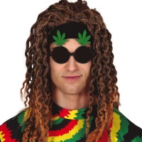 Óculos pretos com folhas de marijuana