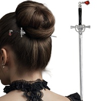 Broche de cabelo de espada gótica de 19 cm