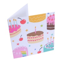 Cartão de felicitações de bolo