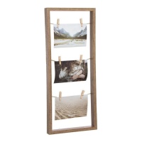 Moldura de corda com clipes de madeira 20 x 50 cm - DCasa