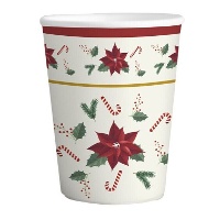 Copos com estampa de flor de Natal Poinsettia de 266 ml - 6 unidades