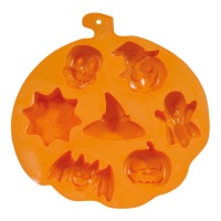 Molde para bolachas com figuras de Halloween 26 x 23 cm - 7 cavidades