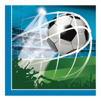 Guardanapos azuis para guarda-redes de futebol 16,5 x 16,5 cm - 20 unid.