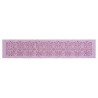Molde rectangular de silicone com rebordo floral 39,5 x 8 cm - Artis decor