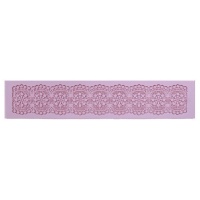 Molde retangular de silicone com rebordo floral 39,5 x 8 cm - Artis decor