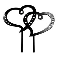 Topo de bolo coração preto - Sweetkolor