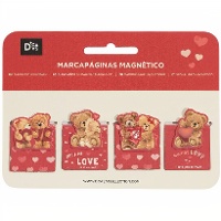 Marcadores de página magnéticos - Ursinhos amorosos (4 unidades)