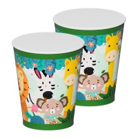 Copos coloridos com animais da selva 270 ml - 8 peças