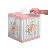 Caixa de desejos floral para bebé de 30,4 x 30,4 x 30,4 cm