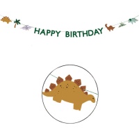 Grinalda de Dinossauro Feliz Aniversário 3 m