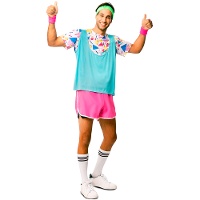 Disfarce de atleta dos anos 80 para homem