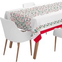 Toalha de mesa de Natal com visco 2,20 x 1,40 m - 1 unid.
