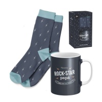 Conjunto de caneca e meias do Rock Star Dad