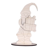 Estatueta de gnomo em madeira com prendas 19 x 12 cm - Artis decor