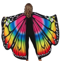 Asas de borboleta multicoloridas para adultos 160 x 130 cm