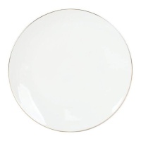 Prato de 26,8 cm com rebordo dourado