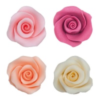 Figuras de açúcar rosa coloridas 5 cm - Dekora - 10 unidades