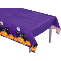 Toalha de mesa de Halloween de abóbora e gato - 1,83 x 1,32 m