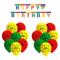 Pacote de decoração de festa Lego - 17 peças