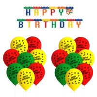 Pack Decoração Festa Lego - 17 Peças