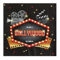 Guardanapos de cinema Hollywood de 16,5 x 16,5 cm - 20 unidades