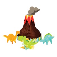 Centro de mesa Dinossauros e vulcão