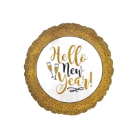 Balão redondo de Ano Novo dourado de 45 cm - Anagram