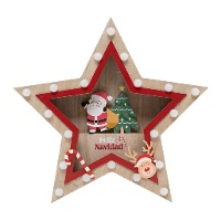 Figura de Estrela de Papai Noel com luz de 35 cm