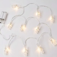Grinalda de luz LED com 10 lâmpadas a pilhas - 1,60 cm