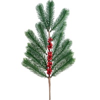 Ramo decorativo de pinheiro com bagas 40 cm - 1 unid.