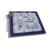 Conjunto de Livro de Assinaturas da Comunhão Azul - Artis decor