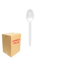 Colheres de plástico brancas de 13 cm - 2400 unidades
