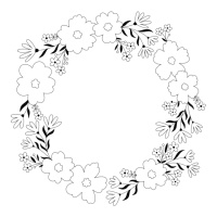 Carimbo acrílico para coroa de flores
