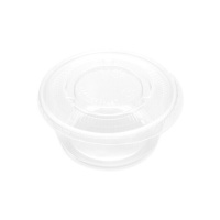 Pote para molhos em plástico transparente de 100 ml com tampa - 8 unid.