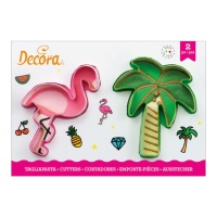 Flamingo e cortadores de palmeiras - Decora - 2 unidades