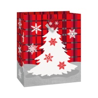 Saco de presentes de Rustic Christmas de 18 x 10 x 23 cm - 1 unidade
