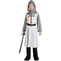 Fato de Cavaleiro Branco Templário para criança