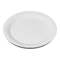 Pratos de 23 cm em cartão branco - 100 unidades