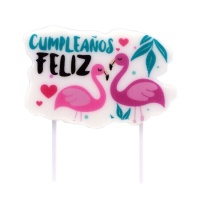 Velas de Feliz Aniversário Flamingo
