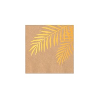 Guardanapos de folhas douradas de 12,5 x 12,5 cm - Maxi Products - 20 unidades