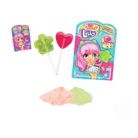 Chupa-chupa Sweet Lilly com pó de sabores sortidos - 13 g - 1 unidade