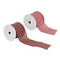 Fita decorativa de Natal com riscas de 2,70 m - 1 unidade