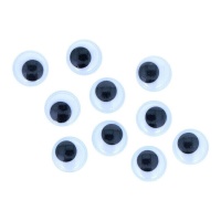 Olhos pretos redondos móveis de 1,5 cm - Innspiro - 48 unid.