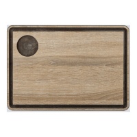 Tábua de corte para molhos 33 x 23 cm com canal castanho - Arcos