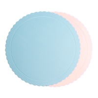 Suporte para bolos 30 x 30 x 0,3 cm azul e fúcsia - 1 peça