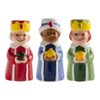 Figuras para o bolo sorridente dos Três Reis Magos 3 a 3,5 cm - Dekora - 100 unidades