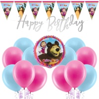 Pack Decoração Festa Masha e o Urso - 23 Peças