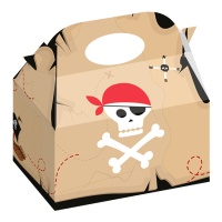 Caixa de cartão dos piratas em busca do tesouro 16,5 x 10 x 16,5 cm - 12 peças.